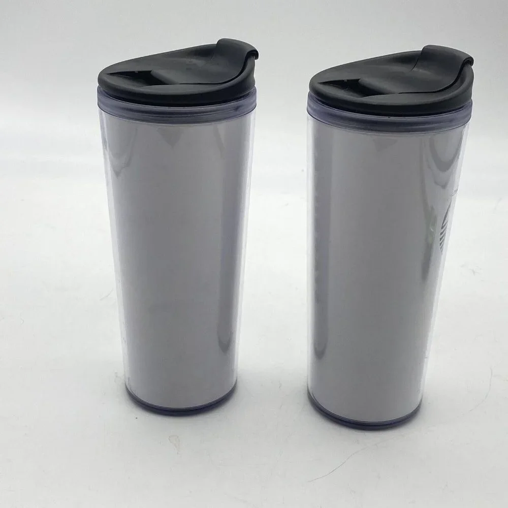 Starbucks‎ Coffee Travel Tumbler Mug 16oz Flip Top Lot of 2 Mermaid Spellout